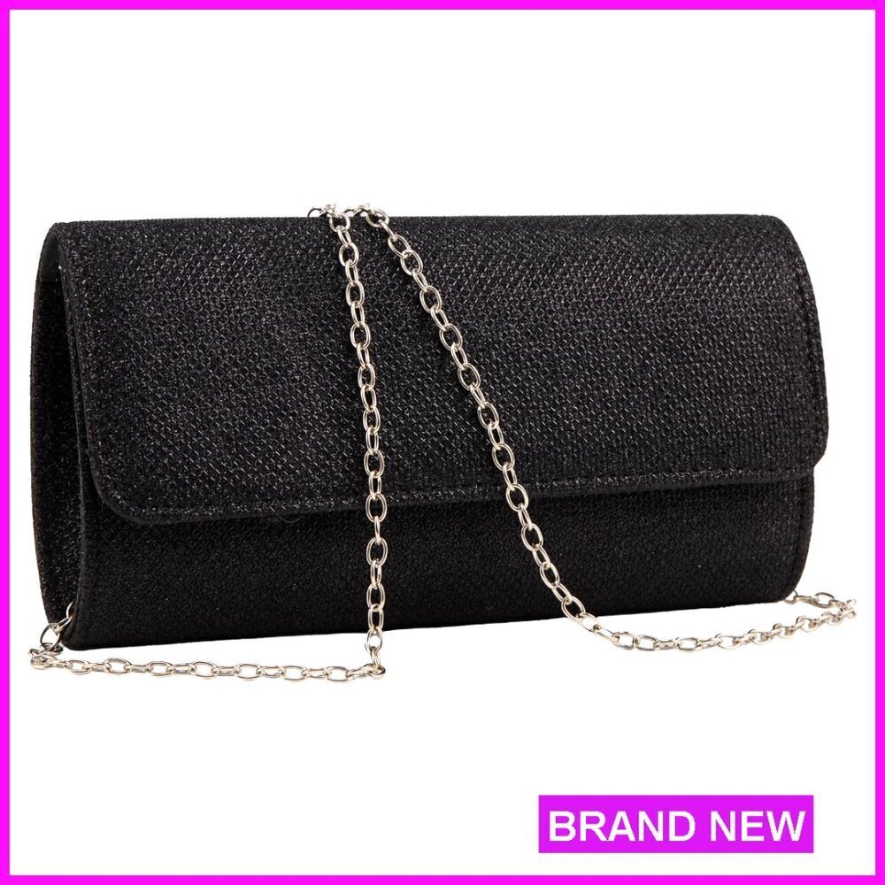 Evening Clutch Purse with Detachable Chain, Envelope Style Handbag